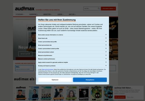 
                            12. audimax.de - Studium, Bewerbung, Karriere, Abi und dann?