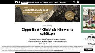 
                            7. Audio-Branding: Zippo ist Hörmarke | W&V