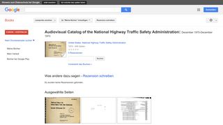 
                            11. Audiovisual Catalog of the National Highway Traffic Safety ...