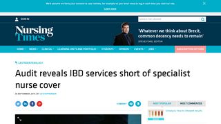 
                            7. Audit reveals IBD services short of specialist nurse cover | News ...