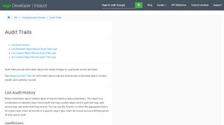 
                            1. Audit Trails | Sage Intacct Developer