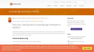 
                            10. Auditing login attempts in MySQL - Percona