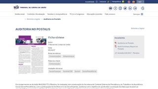
                            6. Auditoria no Postalis | Portal TCU