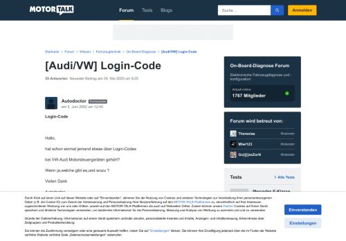 
                            1. [Audi/VW] Login-Code Seite 3 : - Motor- ...