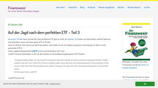 
                            4. Auf der Jagd nach dem perfekten ETF – Teil 3 | Finanzwesir