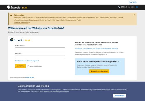 
                            1. auf der Website von Expedia-TAAP - Reisebüro-Partnerprogramm