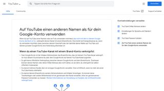 
                            2. Auf YouTube einen anderen Namen als für dein Google-Konto ...