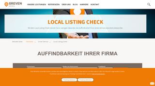 
                            13. Auffindbarkeit testen mit dem Local Listing Check | Greven.de