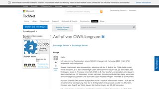 
                            2. Aufruf von OWA langsam - Microsoft