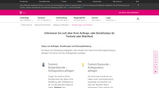 
                            1. Auftragsstatus und Bestellstatus | Telekom Hilfe