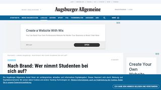 
                            13. Augsburg: Nach Brand: Wer nimmt Studenten bei sich auf? - Lokales ...