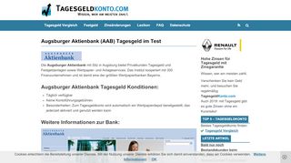 
                            5. Augsburger Aktienbank (AAB) - Tagesgeldkonto.com