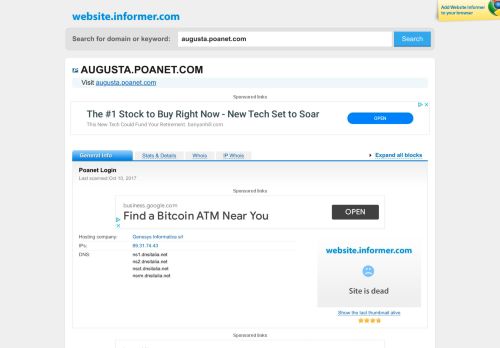 
                            11. augusta.poanet.com at WI. Poanet Login - Website Informer
