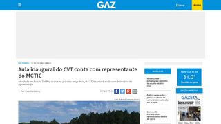 
                            10. Aula inaugural do CVT conta com representante do MCTIC - GAZ ...