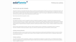 
                            7. aulaPlaneta - Política de cookies