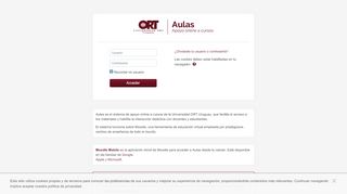 
                            1. Aulas - Universidad ORT Uruguay: Iniciar sesión en el sitio