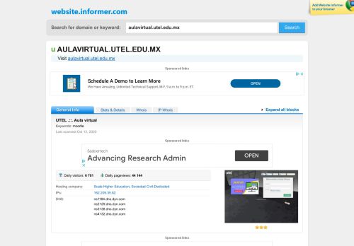 
                            12. aulavirtual.utel.edu.mx at WI. UTEL .::. Aula virtual - Website Informer