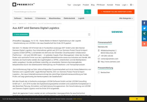 
                            7. Aus AXIT wird Siemens Digital Logistics - Siemens AG ... - PresseBox