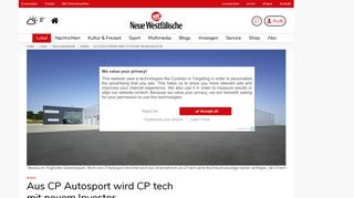 
                            3. Aus CP Autosport wird CP tech mit neuem Investor - nw.de