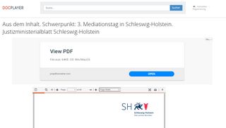 
                            11. Aus dem Inhalt. Schwerpunkt: 3. Mediationstag in Schleswig-Holstein ...