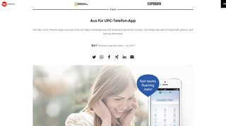 
                            3. Aus für UPC-Telefon-App - Werbewoche