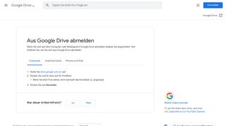 
                            1. Aus Google Drive abmelden - Computer - Google Drive-Hilfe