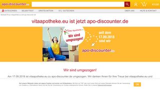 
                            11. Aus vitaapotheke.eu wird apo-discounter.de! | Online Apotheke apo ...