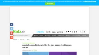 
                            5. Aus Yahoo und AOL wird Oath - das passiert mit euren Daten - Netz.de