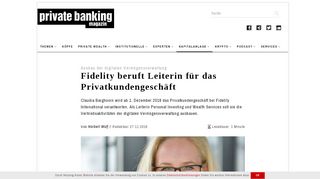 
                            10. Ausbau der digitalen Vermögensverwaltung: Fidelity beruft Leiterin für ...