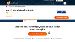 
                            8. Ausbildung AMCO Metall-Service GmbH - freie Ausbildungsplätze