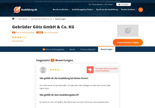 
                            12. Ausbildung bei Gebrüder Götz GmbH & Co. KG - Erfahrungsberichte ...