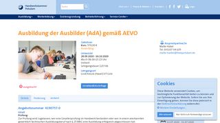 
                            12. Ausbildung der Ausbilder (AdA) gemäß AEVO - Handwerkskammer ...