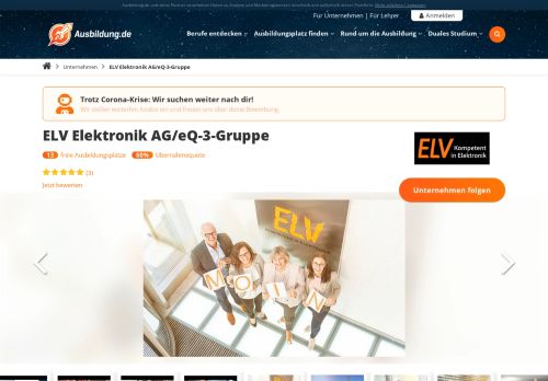 
                            12. Ausbildung ELV Elektronik AG - freie Ausbildungsplätze