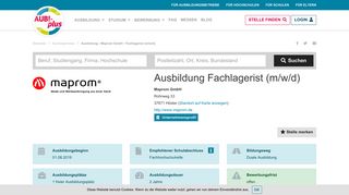 
                            9. Ausbildung Fachlagerist Maprom Höxter - AUBI-plus