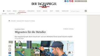 
                            13. Ausbildung in Berlin: Migranten für die Metaller - Wirtschaft ...