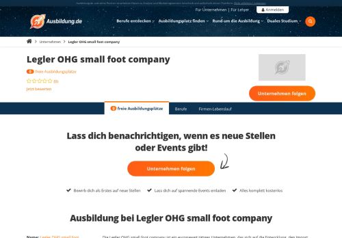 
                            8. Ausbildung Legler OHG small foot company - freie Ausbildungsplätze