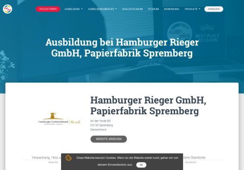 
                            10. Ausbildung und duales Studium - Hamburger Rieger, Papierfabrik ...