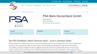 
                            9. Ausbildung und duales Studium - PSA Bank Deutschland