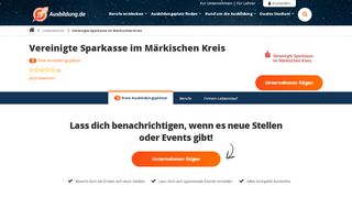 
                            10. Ausbildung Vereinigte Sparkasse im Märkischen Kreis - freie ...