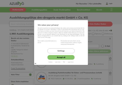 
                            10. Ausbildungsplätze - dm-drogerie markt GmbH + Co. KG Ausbildung ...