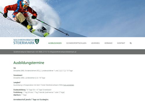 
                            9. Ausbildungstermine – Skilehrerverband Steiermark
