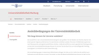 
                            9. Ausleihbedingungen - Philipps-Universität Marburg