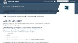 
                            7. Ausleihe verlängern - Universitäts- und Stadtbibliothek Köln