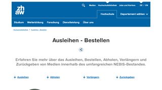 
                            12. Ausleihen - Bestellen | ZHAW Hochschulbibliothek