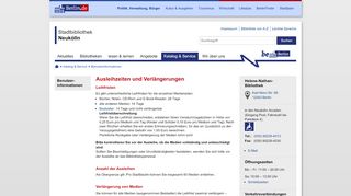 
                            2. Ausleihzeiten und Verlängerungen - Berlin.de