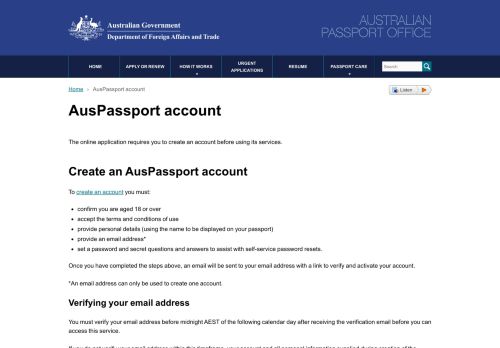 
                            10. AusPassport account | Australian Passport Office