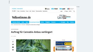 
                            9. Ausschreibung: Auftrag für Cannabis-Anbau verlängert - Volksstimme