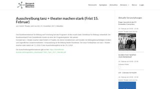 
                            12. Ausschreibung tanz + theater machen stark (Frist 15. Februar ...