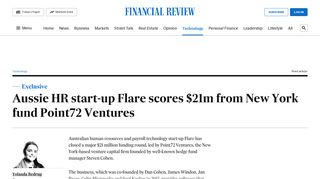 
                            7. Aussie HR start-up Flare scores $21m from New York fund Point72 ...