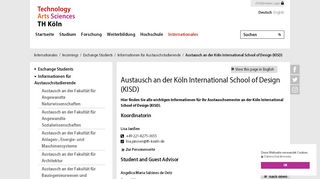 
                            11. Austausch an der Köln International School of Design (KISD) - TH Köln